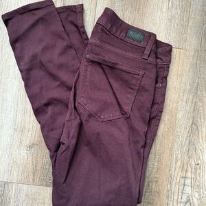 PAIGE Verdugo ankle Burgundy Skinny Jeans